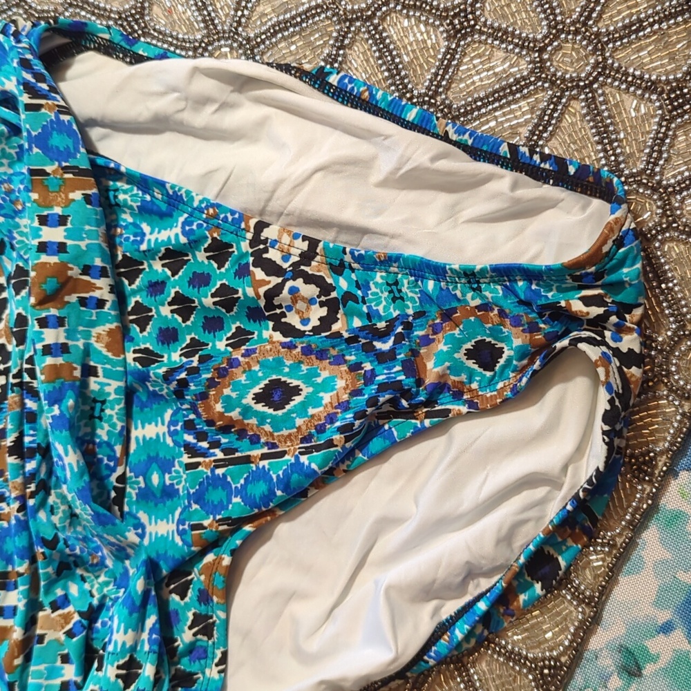 La Blanca Blue Patterned One Piece Swimsuit - Picture 4 of 13